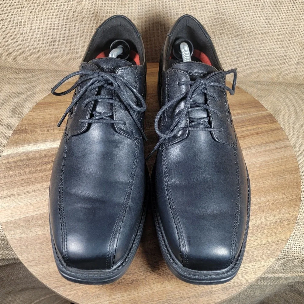 Rockport Leader 2 TruTECH Leather Oxford Comfort Dress Shoes Black Men's 12W